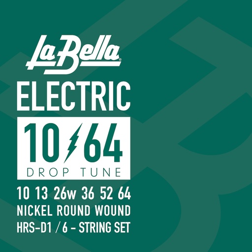 [HRS-D1] La Bella HRS DROP TUNE | Muta di corde per chitarra elettrica (010-013-026w-036-052-064)