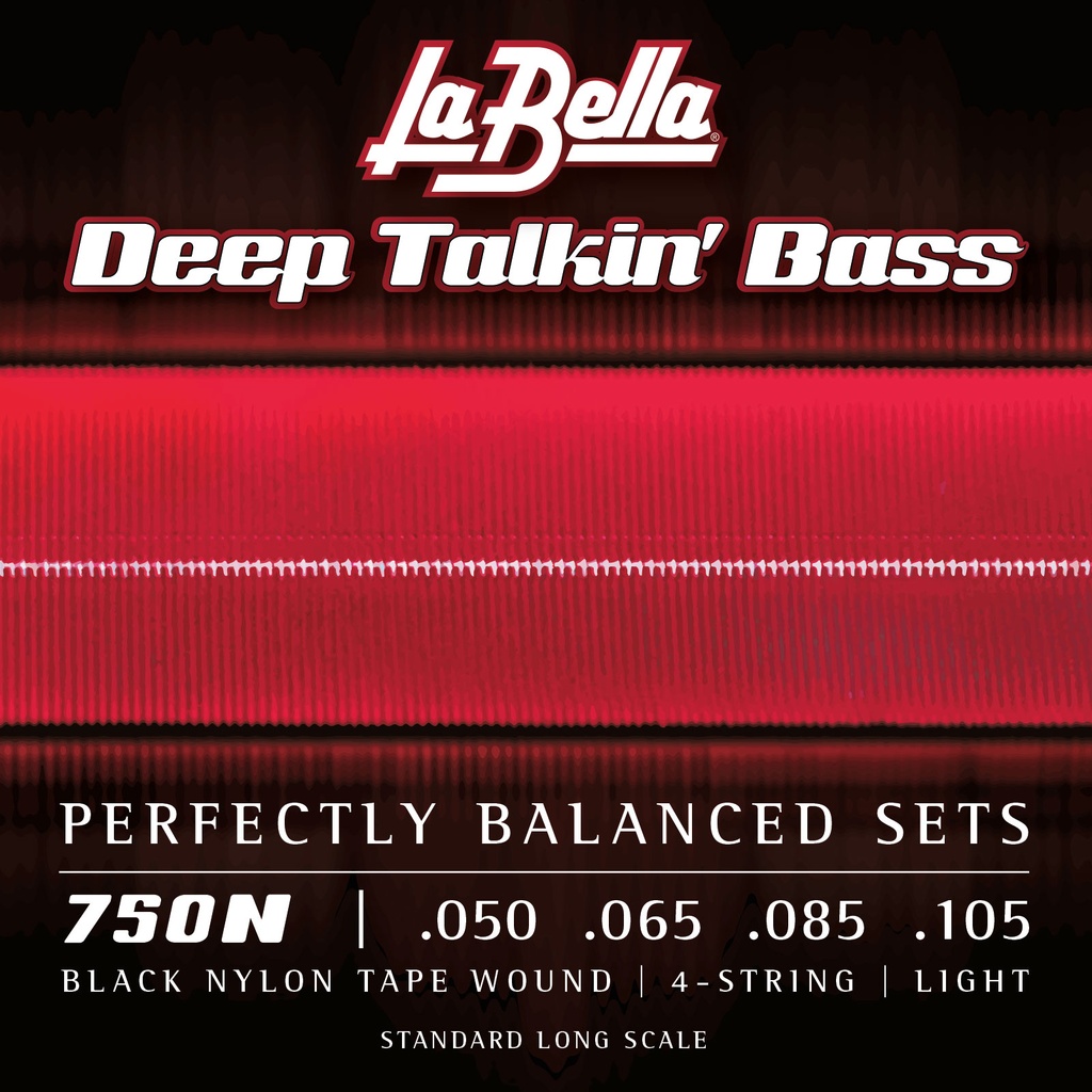 La Bella Black Nylon Tape | Muta di corde lisce per basso 4 corde