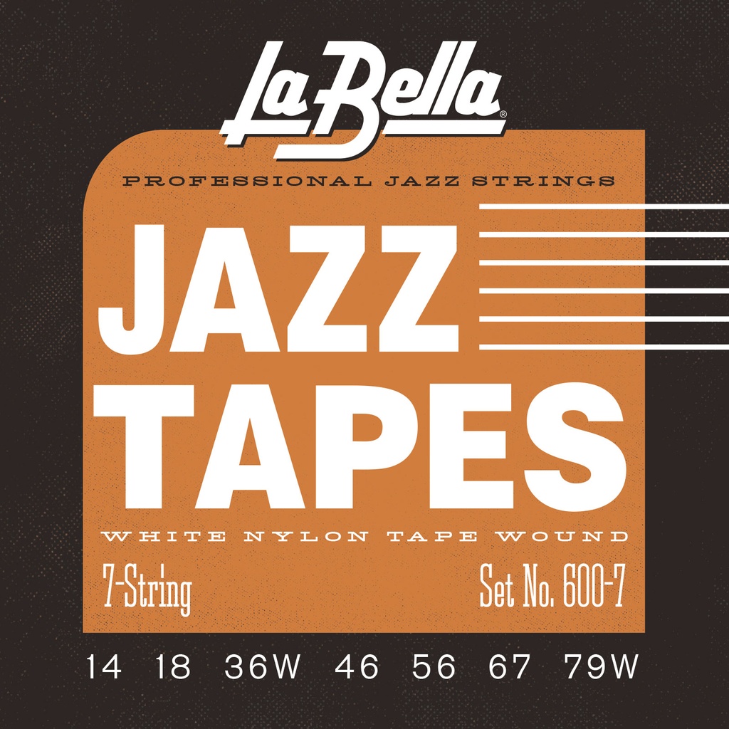 La Bella Jazz Tapes 600-7 | Muta di corde per chitarra elettrica 7 corde, 014-079