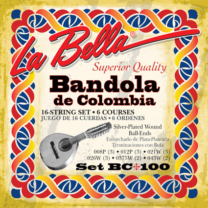 La Bella BC100 | Muta di corde per bandola de Colombia, 16 corde