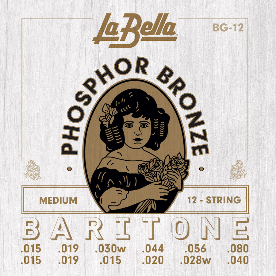 La Bella BG-12 | Muta di corde per chitarra acustica 12 corde baritona