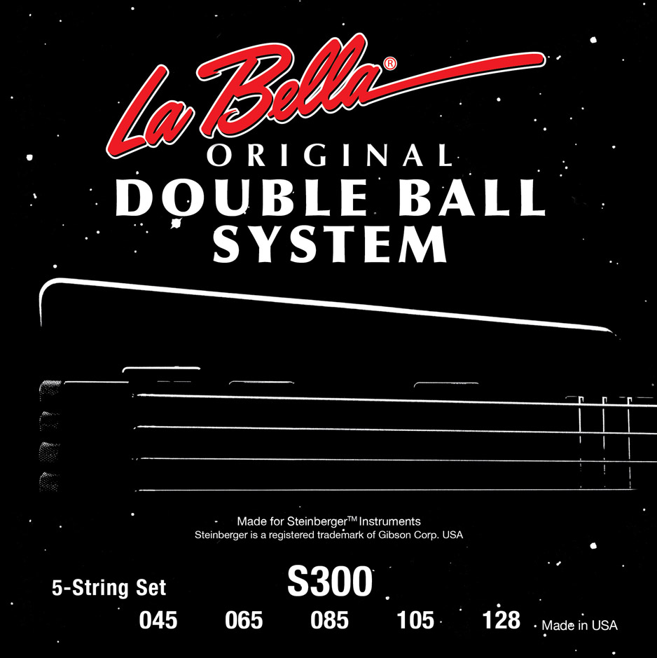 La Bella Double Ball System S300 | Muta di corde per basso 5 corde, 045-128, doppio pallino