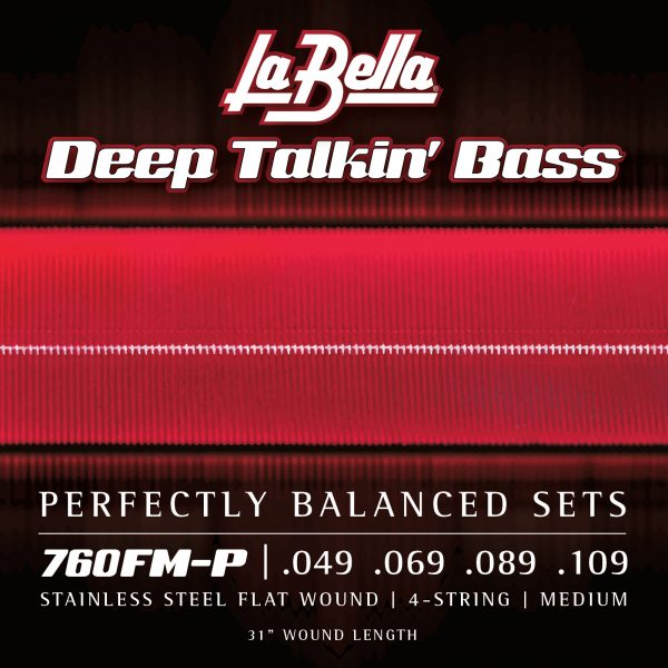 La Bella Stainless Steel Flat Wound | Muta di corde lisce per basso 4 corde a scala corta