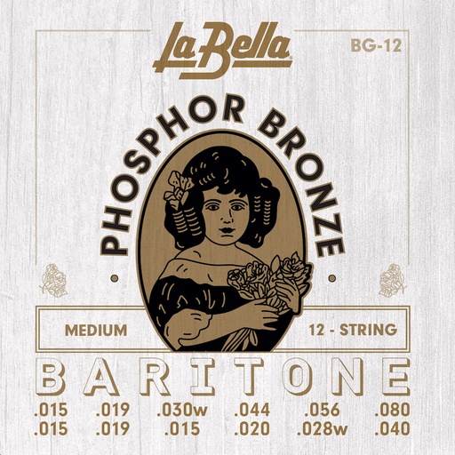 [BG-12] La Bella BG-12 | Muta di corde per chitarra acustica 12 corde baritona