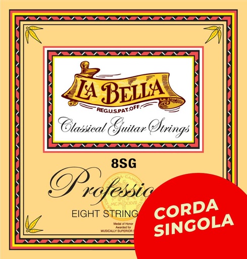 La Bella 8SG | Corda singola per chitarra classica 8 corde