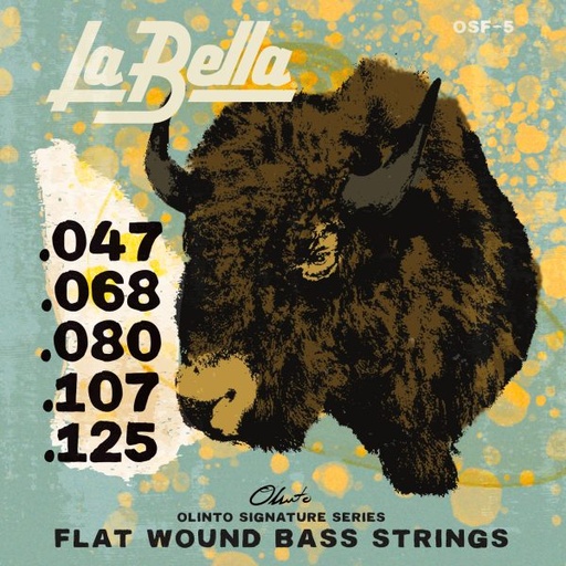 [OSF-5] La Bella Olinto Signature Flats OSF-5 | Muta di corde lisce per basso 5 corde