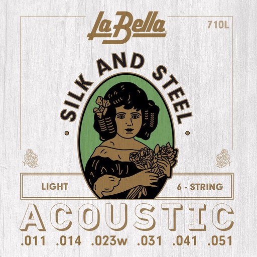 [710L] La Bella Silk & Steel | Muta di corde per chitarra acustica (011-014-023W-031-041-051)