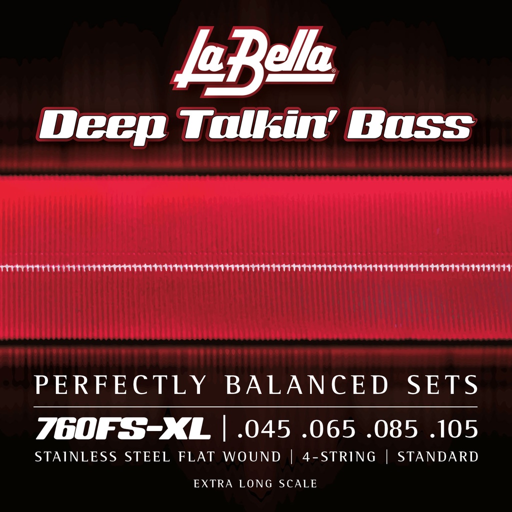 La Bella Stainless Steel Flat Wound | Muta di corde lisce per basso 4 corde a scala extra lunga