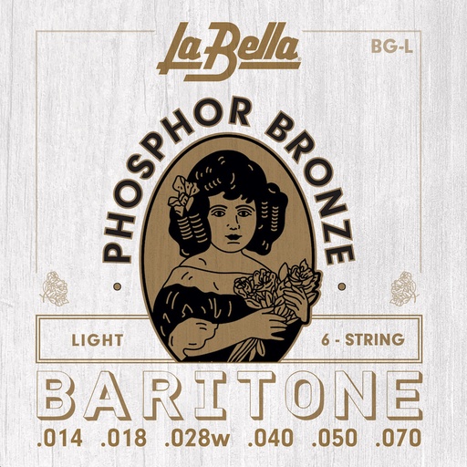 [BG-L] La Bella Baritone | Muta di corde per chitarra acustica baritona (014-018-028W-040-050-070)
