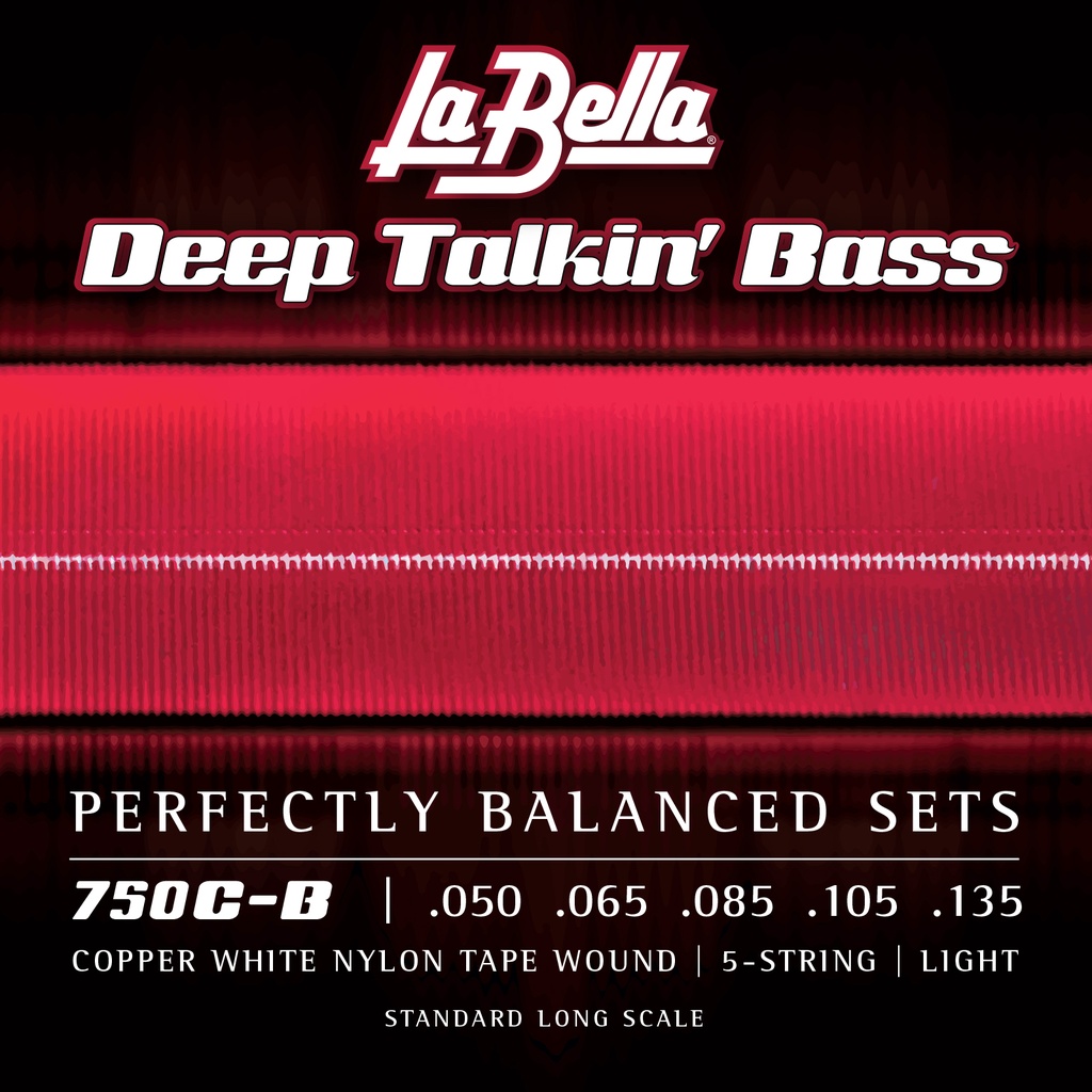 La Bella Copper White Nylon Tape | Muta di corde lisce per basso 5 corde