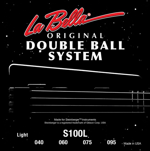 [S100L] La Bella Double Ball System | Muta di corde per basso 4 corde headless, doppio pallino (040-060-075-095)
