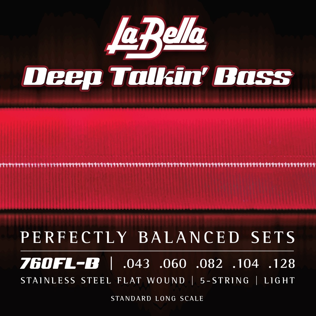La Bella Stainless Steel Flat Wound | Muta di corde lisce per basso 5 corde