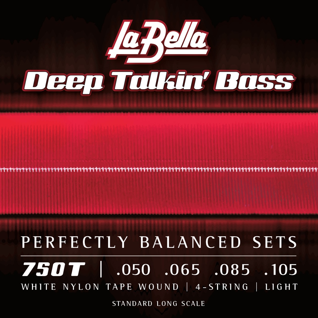 La Bella White Nylon Tape | Muta di corde lisce per basso 4 corde