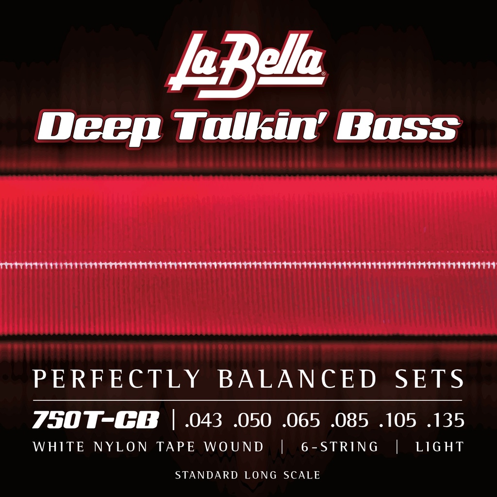 La Bella White Nylon Tape | Muta di corde lisce per basso 6 corde