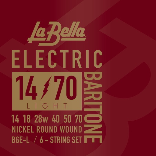[BGE-L] La Bella Baritone | Muta di corde per chitarra elettrica baritona (014-018-028W-040-050-070)
