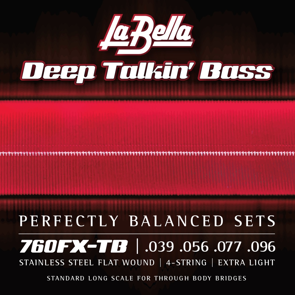 La Bella 760FX-TB | Muta di corde lisce per basso 4 corde, 039-096, thru-body