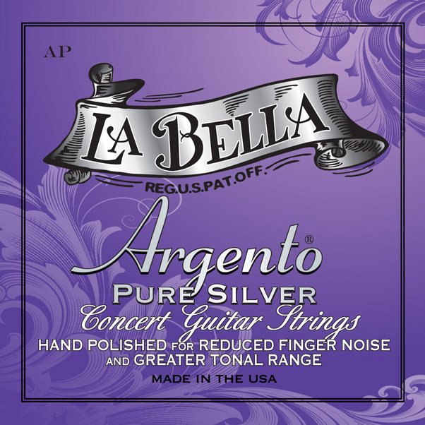 La Bella Argento Pure Silver Hand Polished AP | Muta di corde per chitarra classica