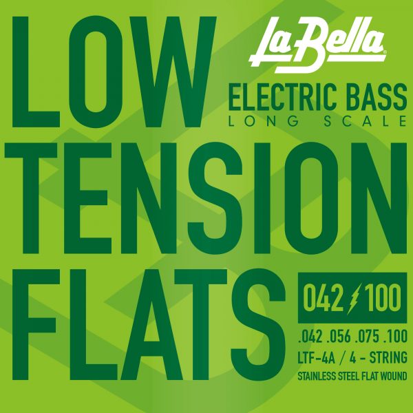 La Bella Low Tension Flats LTF-4A | Muta di corde lisce per basso 4 corde, 042-100