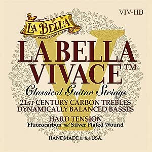 La Bella Vivace VIV-HB | Set di bassi per chitarra classica, tensione alta