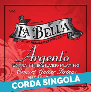 Corda singola La Bella per chitarra classica, modello SM Argento