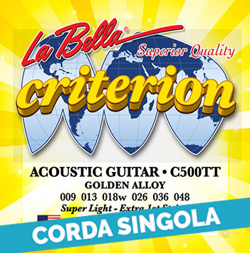 Corda singola La Bella per chitarra acustica, Criterion Golden Alloy