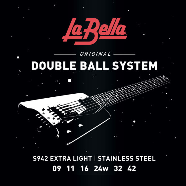 La Bella Double Ball System | Muta di corde per chitarra elettrica headless, doppio pallino