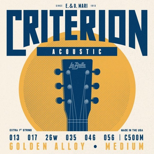 La Bella Criterion Golden Alloy | Muta di corde per chitarra acustica
