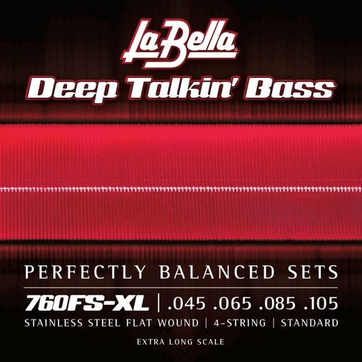 [760FS-XL] La Bella Stainless Steel Flat Wound | Muta di corde lisce per basso 4 corde a scala extra lunga