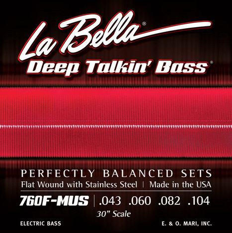 [760F-MUS] La Bella 760F-MUS | Muta di corde per basso 4 corde, 043-104, scala 30'' thru-body