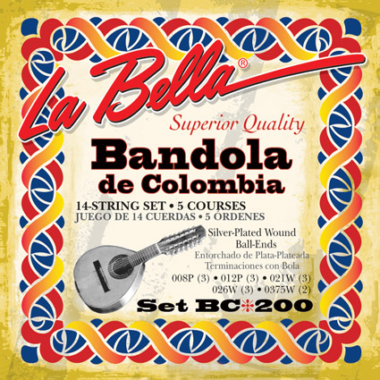 [BC200] La Bella BC200 | Muta di corde per bandola de Colombia, 14 corde