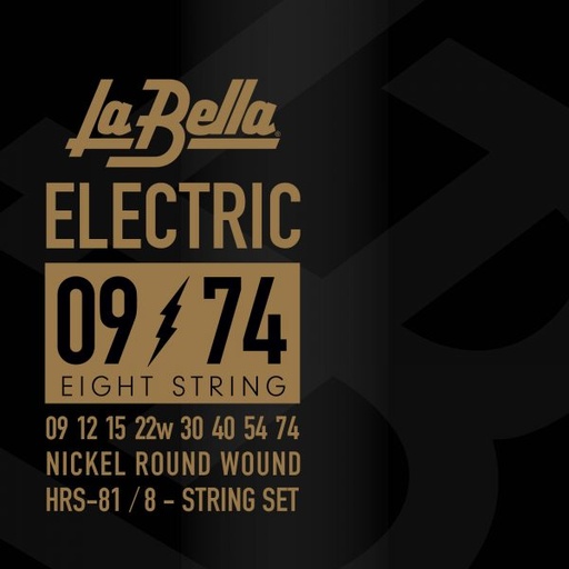 [HRS-81] La Bella HRS-81 | Muta di corde per chitarra elettrica 8 corde, 009-074