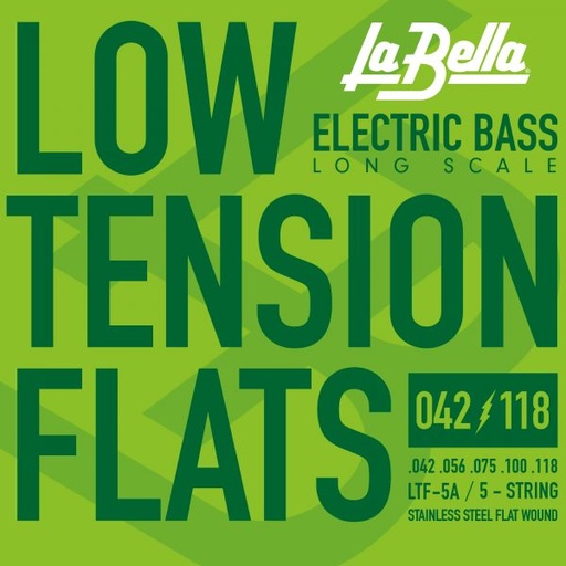 [LTF-5A] La Bella Low Tension Flats LTF-5A | Muta di corde lisce per basso 5 corde, 042-118