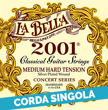 Corda singola La Bella per chitarra classica, modello 2001MED-HARD