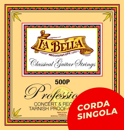 Corda singola La Bella per chitarra classica, modello 500P Professional