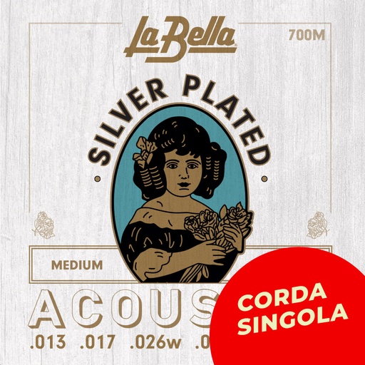Corda singola La Bella per chitarra acustica, modello 710M Silk & Steel