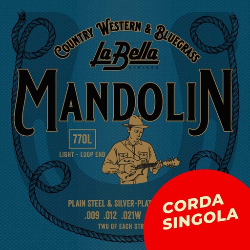 Corda singola La Bella per Mandolino, modello 770L Mandolin