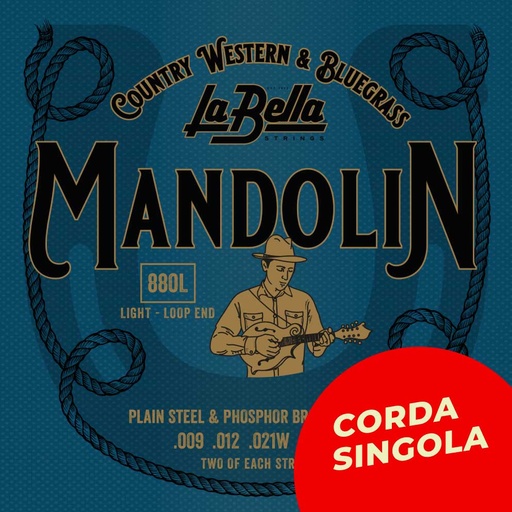 [881L] Corda singola La Bella per Mandolino, modello 880L Mandolin