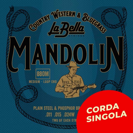 Corda singola La Bella per Mandolino, modello 880M Mandolin