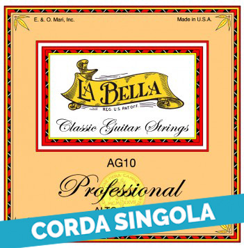 Corda singola La Bella per chitarra classica contralto (520mm), modello AG10 Professional