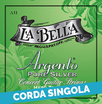 Corda singola La Bella per chitarra classica, modello AH Argento