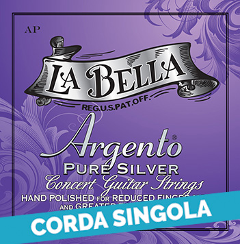 Corda singola La Bella per chitarra classica, modello AP Argento