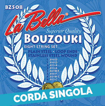 Corda singola La Bella per Bouzouki, modello BZ508 European Folk