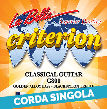 Corda singola La Bella per chitarra classica, modello C800 Criterion