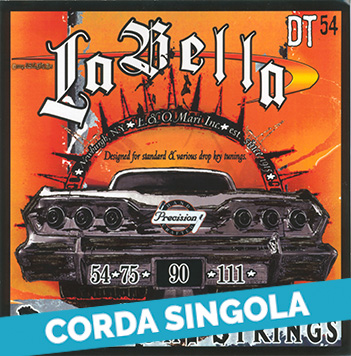 Corda singola La Bella per basso elettrico, modello DT54 Drop Tune