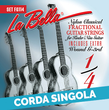 Corda singola La Bella per chitarra classica 1/4, modello FG114 Fractional