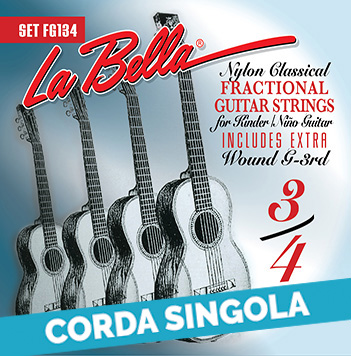 Corda singola La Bella per chitarra classica 3/4, modello FG134 Fractional