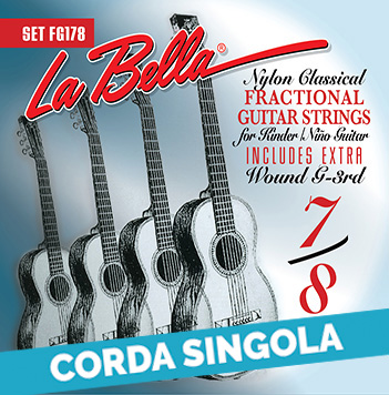 Corda singola La Bella per chitarra classica 7/8, modello FG178 Fractional