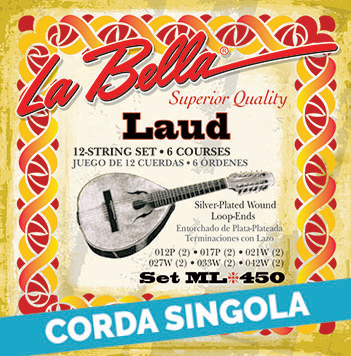 Corda singola La Bella per Laud, modello ML450 European Folk