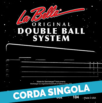 Corda singola La Bella per basso elettrico, modello S500L Double Ball System, doppio pallino