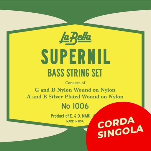 Corda singola La Bella per contrabbasso, modello 1006 Supernil